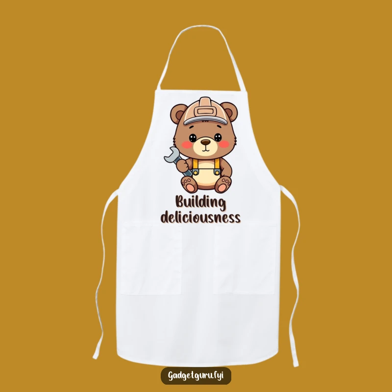 Funny Bear Cub Workshop Apron - Cute Hard Hat Wrench - Hilarious Handy Helper