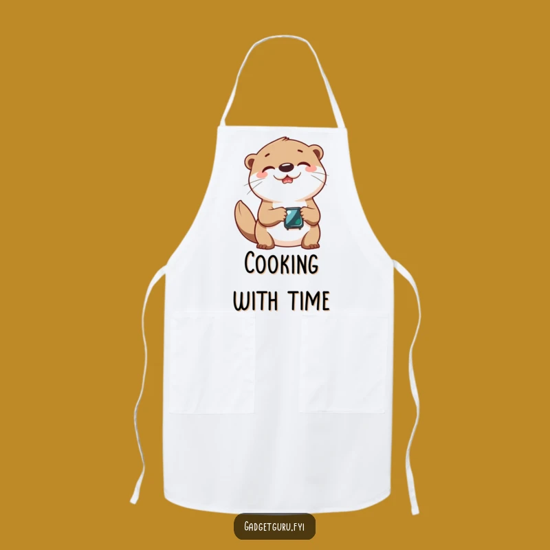 Funny Otter Chef Apron - Playful Tech, Kitchen Humor, Hilarious Gift!
