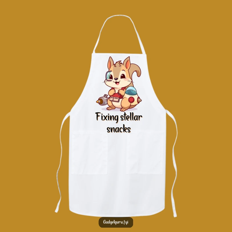Funny Squirrel Spaceship Apron: Tinker with Style and Humor