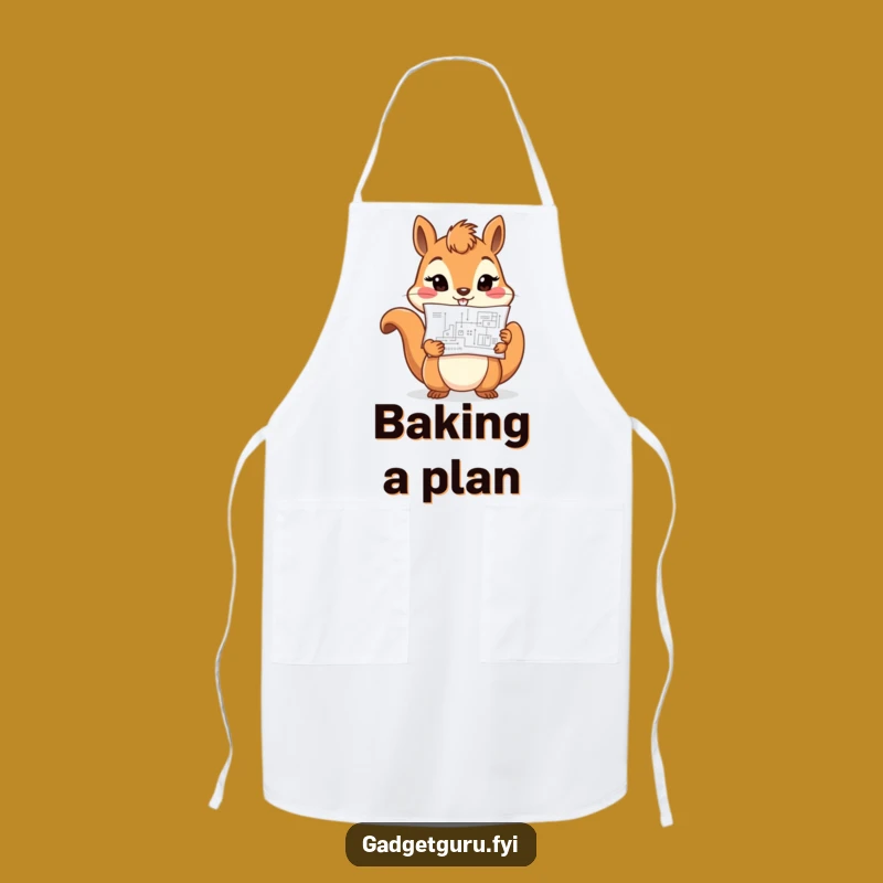 Funny Determined Squirrel Apron: Builder Chef Character, Perfect Kitchen Gift!
