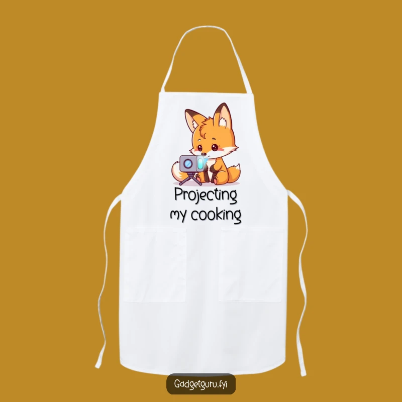Funny Fox Hologram Apron: Cook Up Some Tech-Inspired Fun