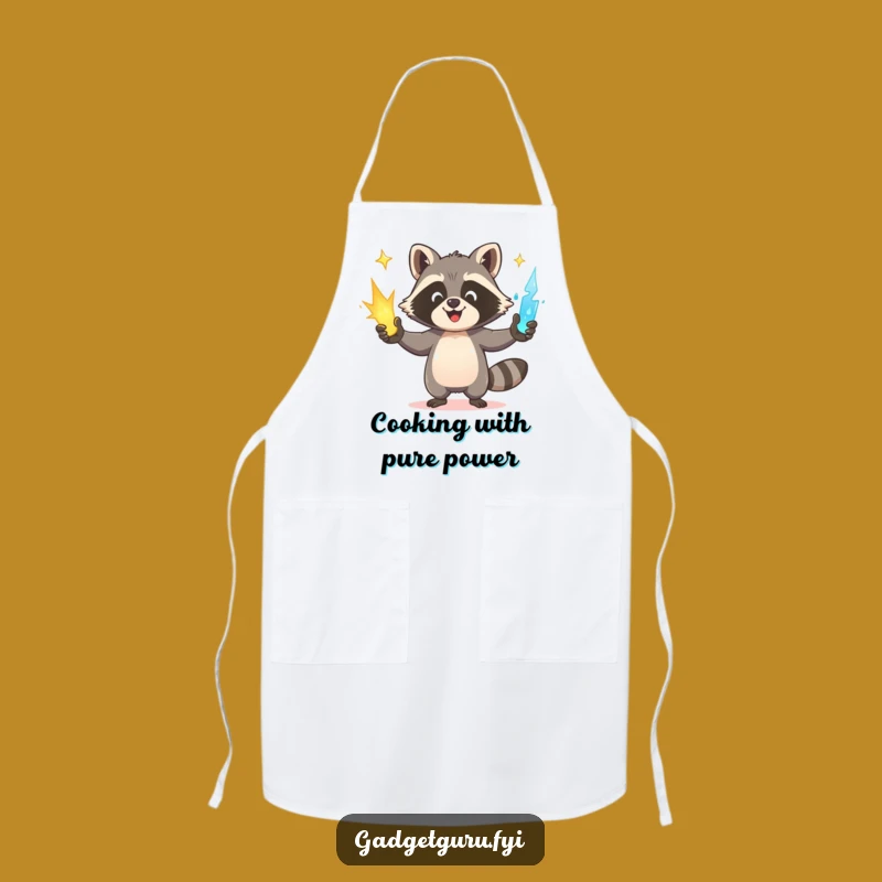 Funny Raccoon Apron: Cook with Power & a Juggling Raccoon Gift