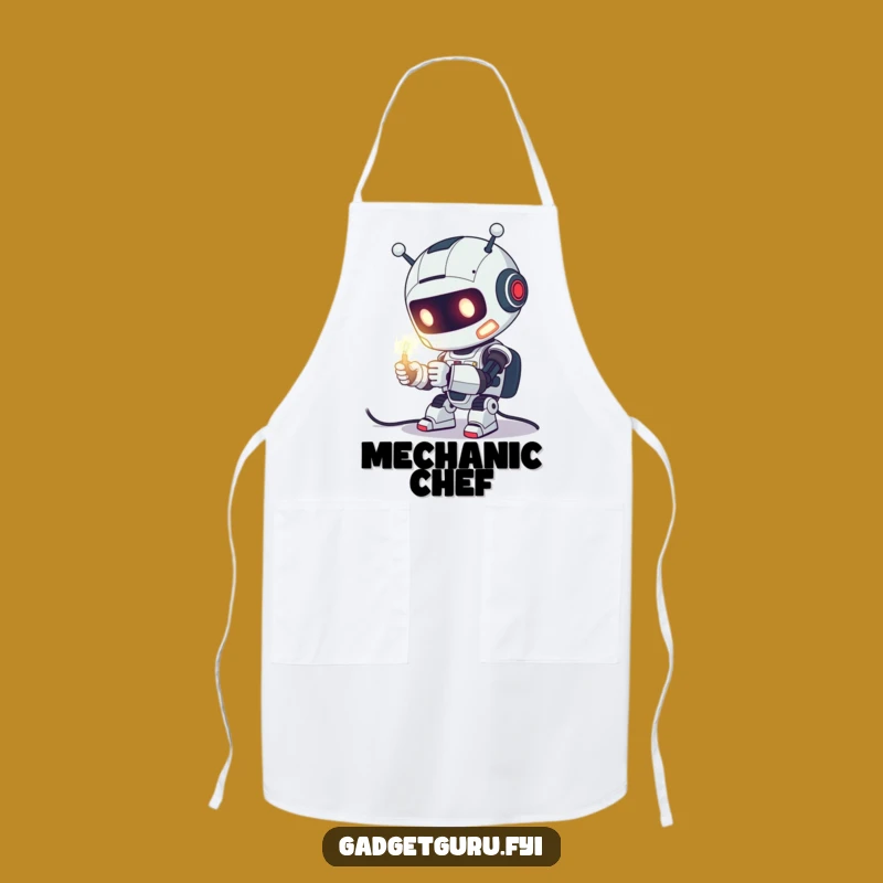 Funny Robot Tinkering Apron - Gear Up for Kitchen Creations!