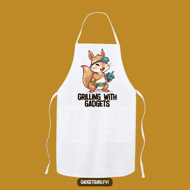 Funny Squirrel Mechanic Apron: Robot Tinkerer Kitchen Wear