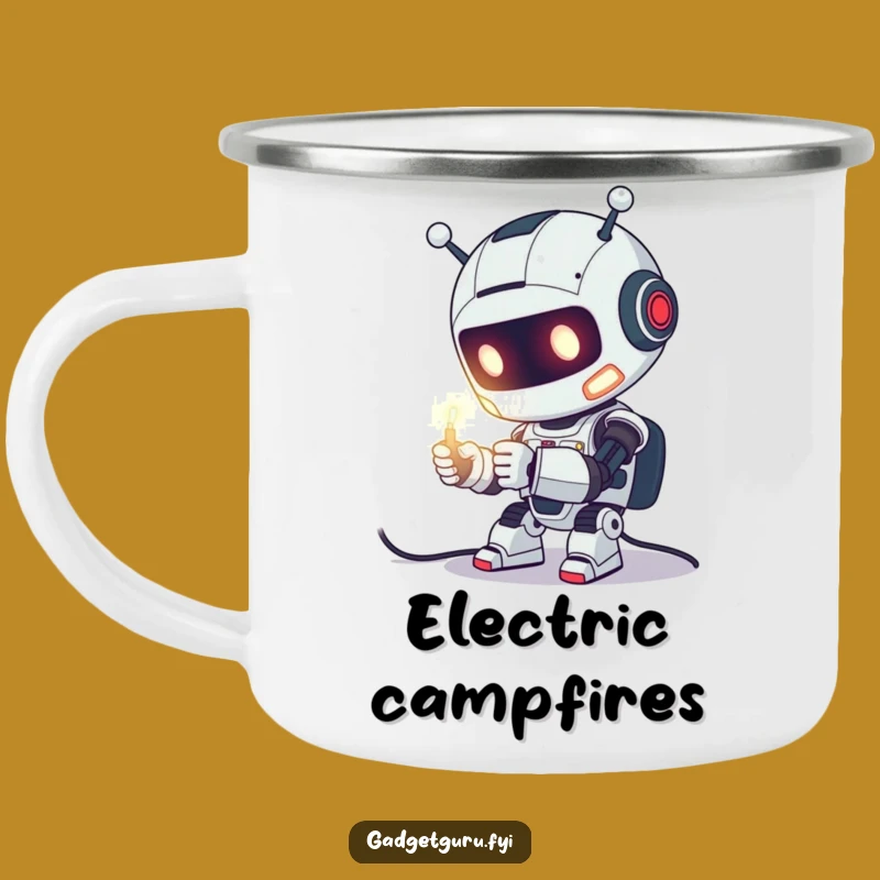 Funny Robot Tinkering Camping Mug - Power Your Adventures!