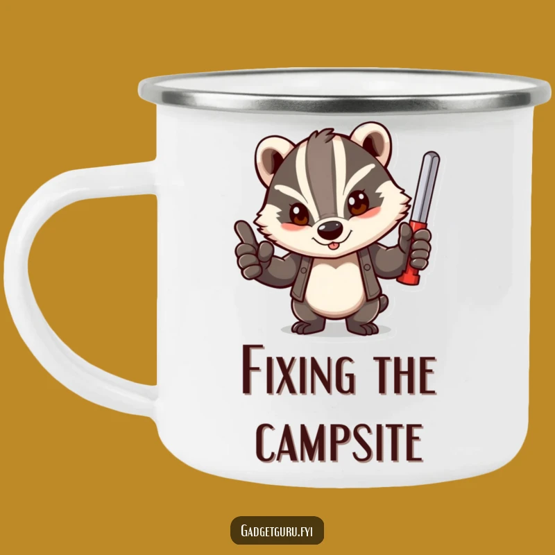 Funny Badger Tool Camping Mug - Outdoor DIY Hero Gift