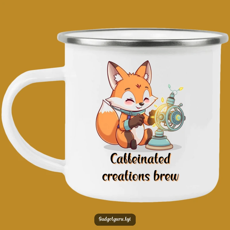 Funny Fox Inventor Camping Mug: Fuel Your Adventures with Genius & Humor