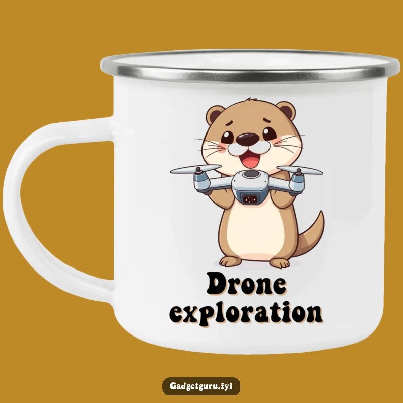 Funny Otter Drone Camping Mug: High-Flying Brews for Adventures