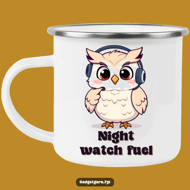 Funny Owl Enamel Camping Mug, Giggling Support Adventures and Fun Funny Gift