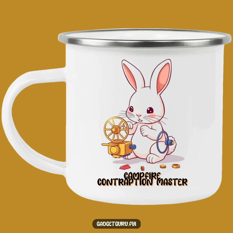 Funny Rabbit Inventor Camping Mug: Adventure with Ingenious Humor, Outdoor Gift!