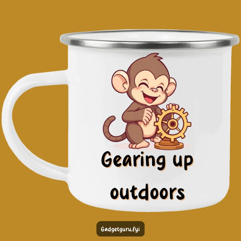 Funny Monkey Gear Camping Mug: Fuel Your Adventures with Fun