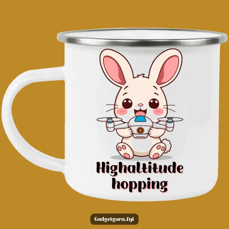 Funny Rabbit Drone Pilot Camping Mug - Durable, Outdoor Humor, Hilarious Gift!