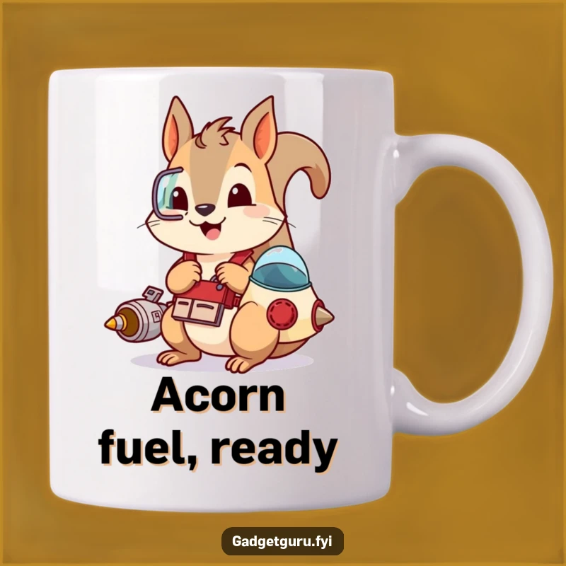 Funny Squirrel Spaceship Mug: Tinkering Nutty Inventor for Your Funny Gift