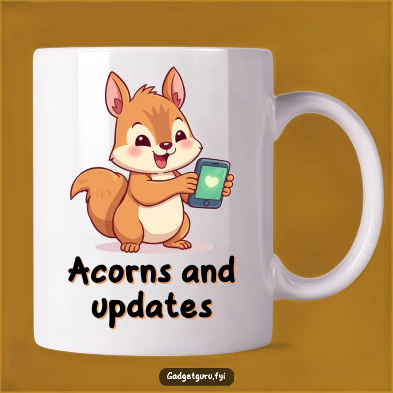 Funny Squirrel Smartphone Mug - Hilarious Tech Obsessed Nutty Gift Idea