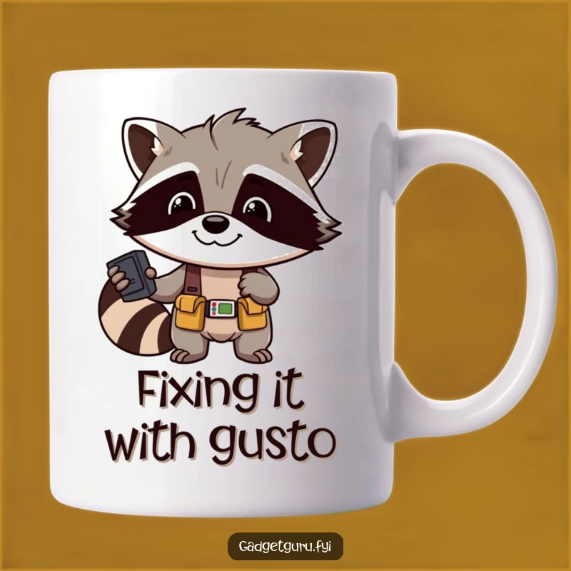 Funny Raccoon Mechanic Mug: The Perfect Gift for Handy Friends Who Fix Things
