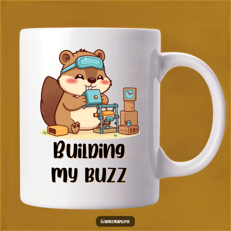 Funny Beaver Builder Mug: Crafty Gadget Enthusiast Gift for Makers!