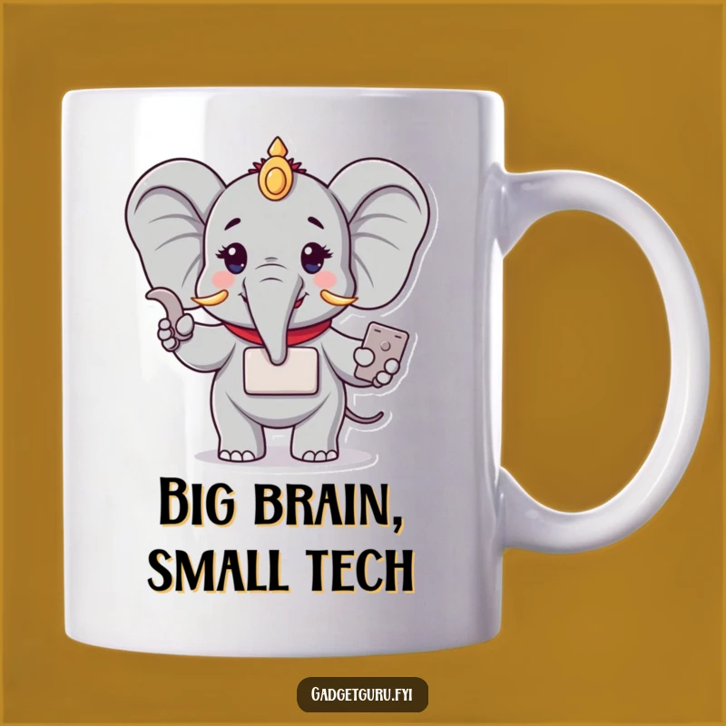 Funny Elephant Tech Mug: Hilarious Gift for Gadget Lovers