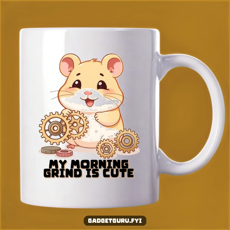 Funny Hamster Tinkerer Mug, Tiny Gears and a Whimsical Funny Gift