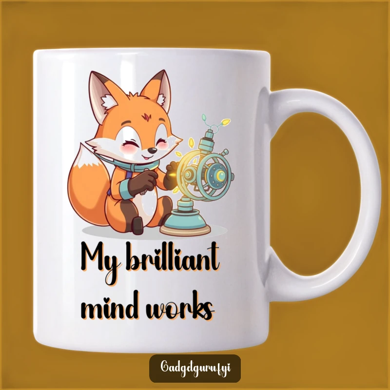 Funny Fox Tinkerer Mug: Perfect Gift for the Clever Inventor Who Loves Gadgets