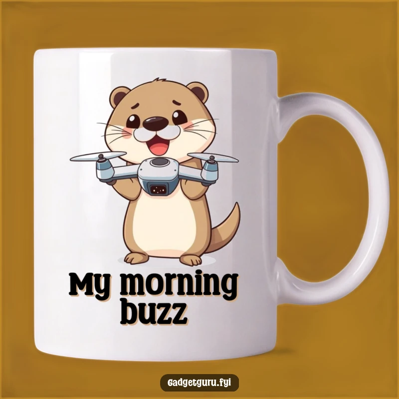 Funny Otter Drone Mug: High-Flying Fun for Tech Enthusiasts