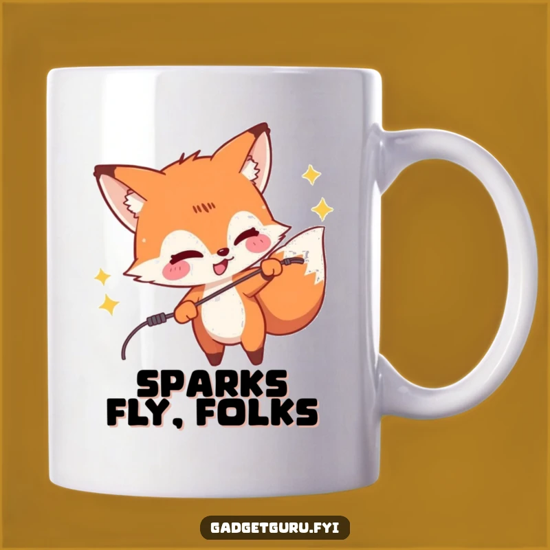 Funny Fox Zapping Wire Mug - Hilarious Prankster Vixen Gift Idea