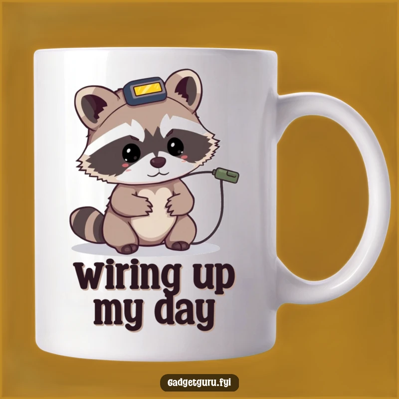 Funny Raccoon Troubleshooter Mug - Focused Critter, Tech Humor, Gift!