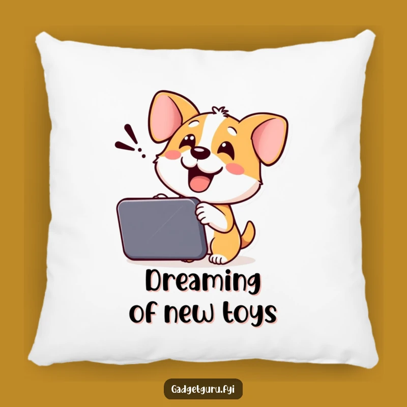 Funny Dog Pillow: Cozy Cheerful Pup Tech Demo Comfort for Your Couch