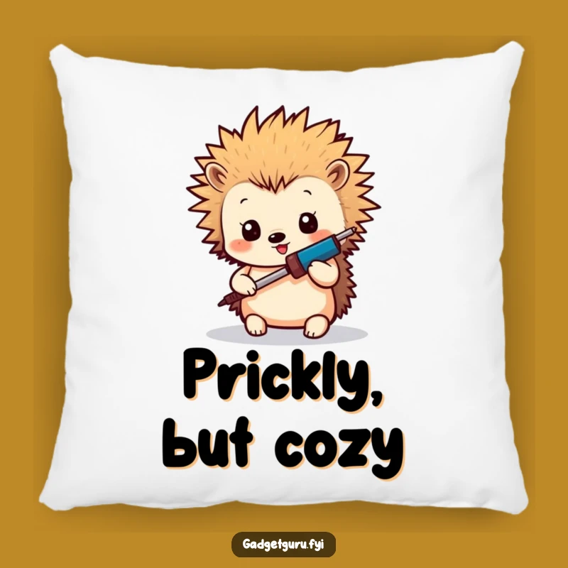 Funny Hedgehog Maker Pillow: Cozy Comfort for Your Crafting Corner