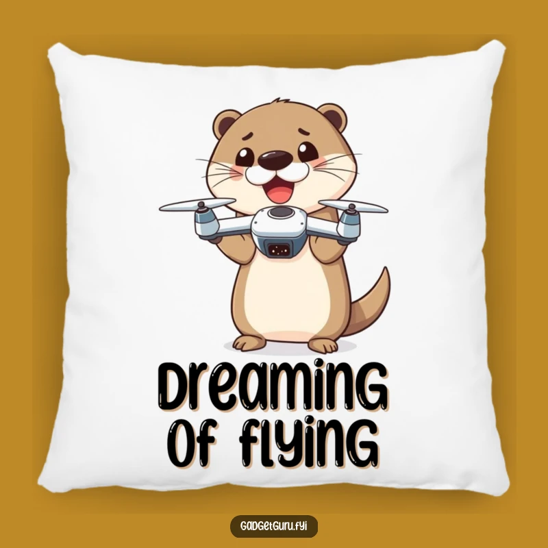 Funny Otter Drone Pillow: Cozy Comfort for Tech Lovers