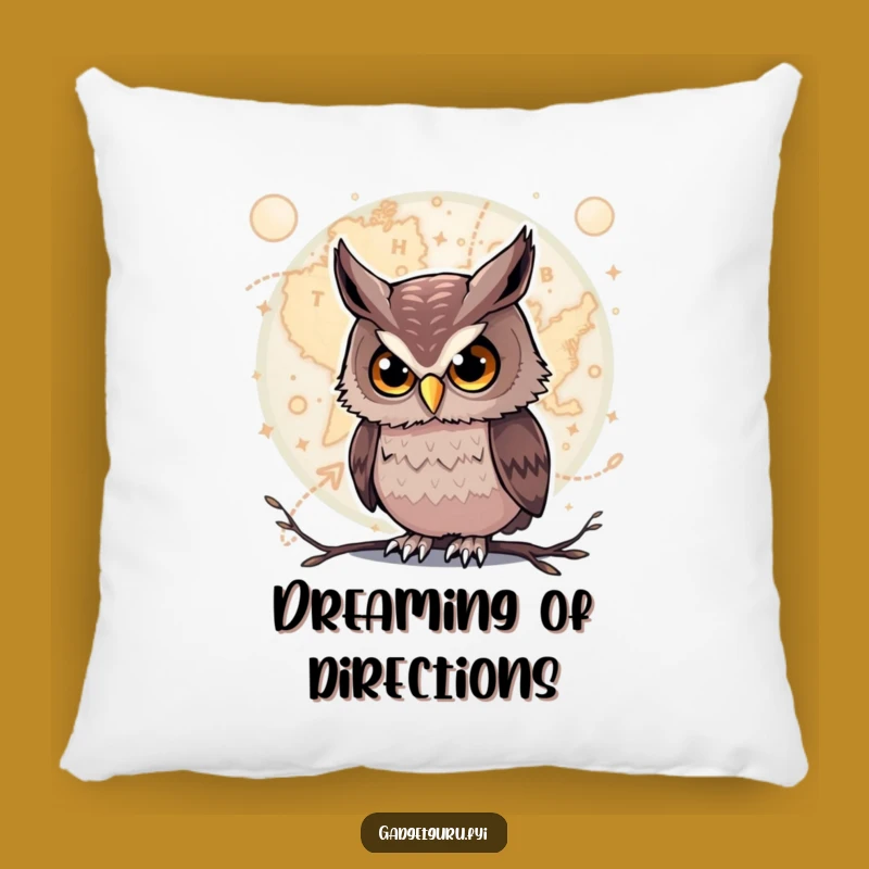 Funny Owl Pillow: Snuggle with a Curious Owl & Glowing Map Cushion