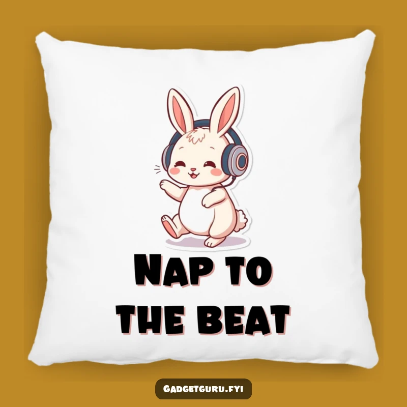 Funny Rabbit Music Pillow: Playful Character Grooving To The Beat