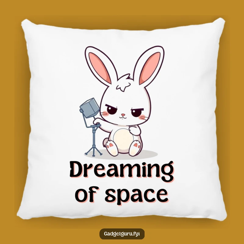 Funny Rabbit Satellite Dish Pillow, Determined Comfort, Tech Accent Pillow