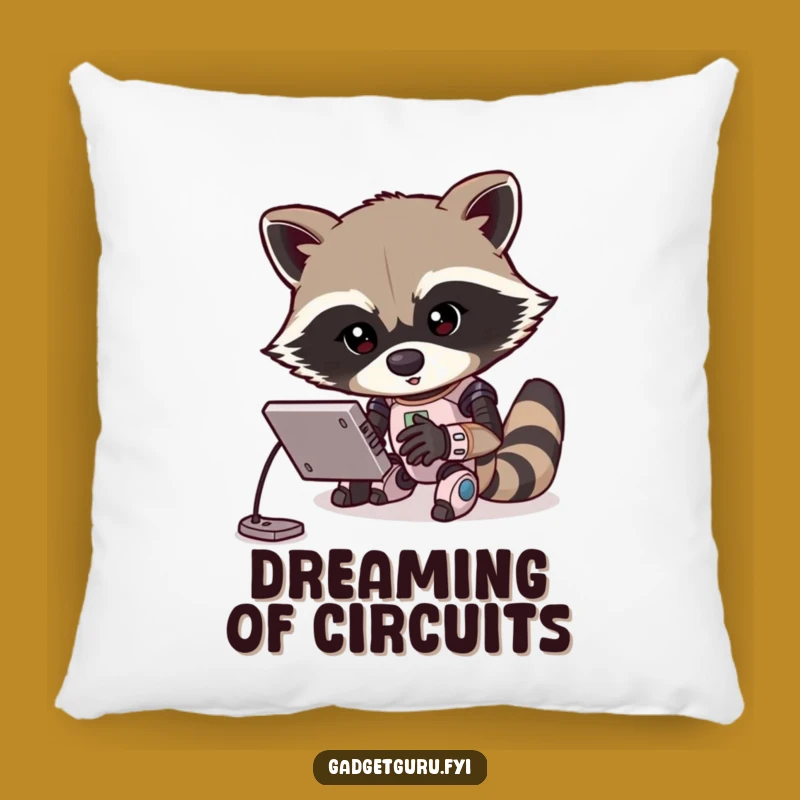 Funny Raccoon Programmer Pillow: Cozy Comfort for Coders