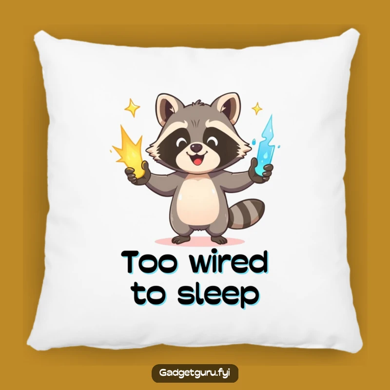 Funny Raccoon Pillow: Cozy Happy Juggler Power Comfort for Your Home