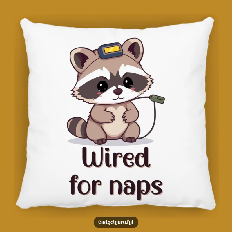 Funny Raccoon Troubleshooter Pillow - Cozy Comfort, Hilarious Critter Gift!