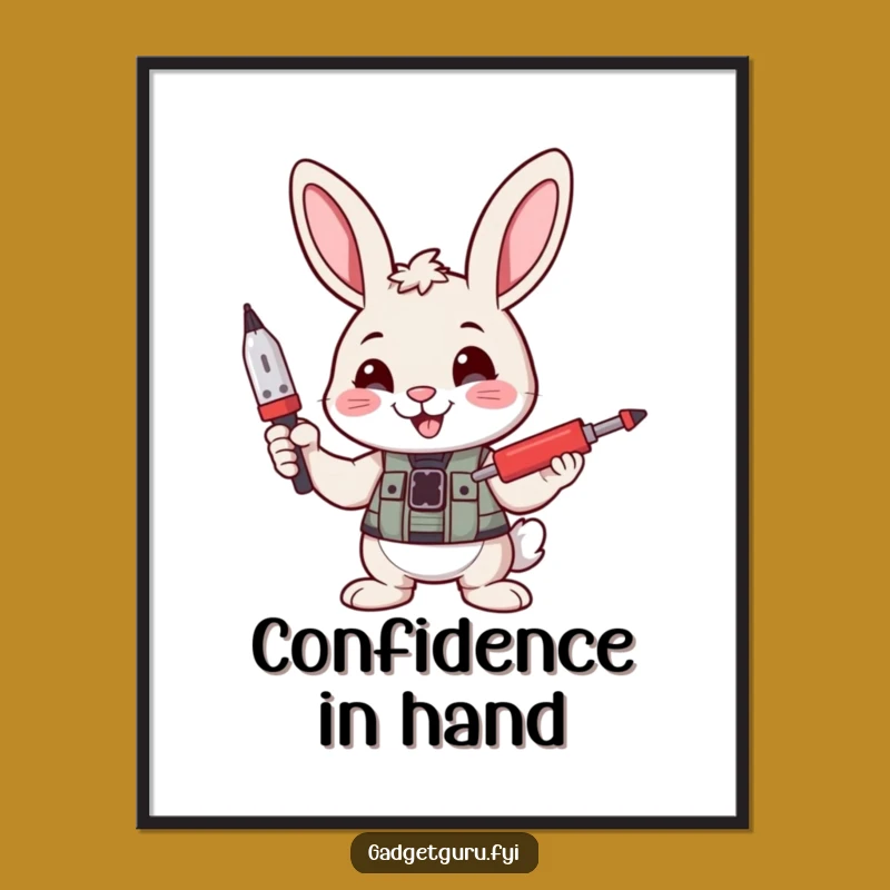 Funny Bunny Fixer Digital Art: Instant DIY Confidence for Your Walls