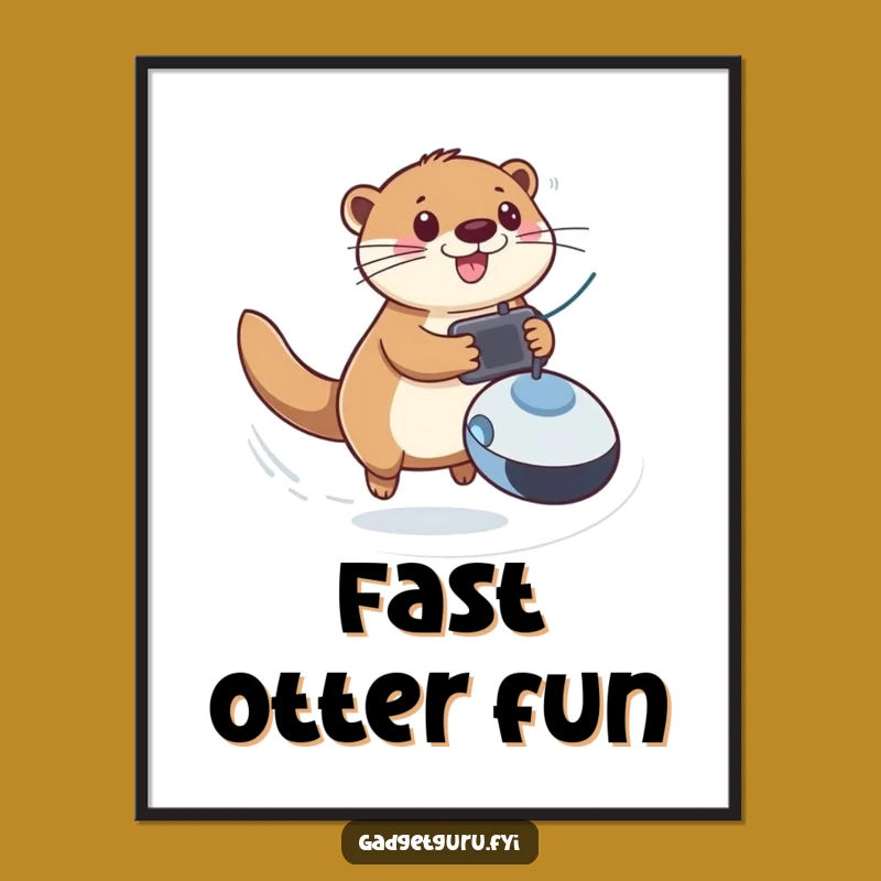 Funny Otter RC Toy Digital Art - Instant Playful Zoom Decor