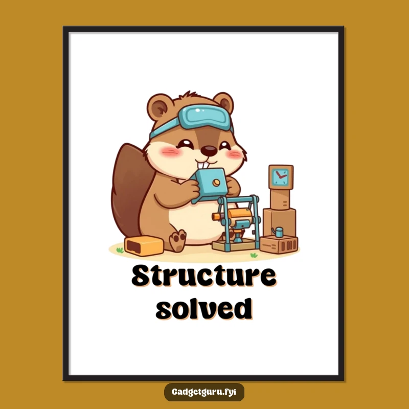 Funny Beaver Digital Art: Gadget Builder Instant Download, a Crafty Gift!
