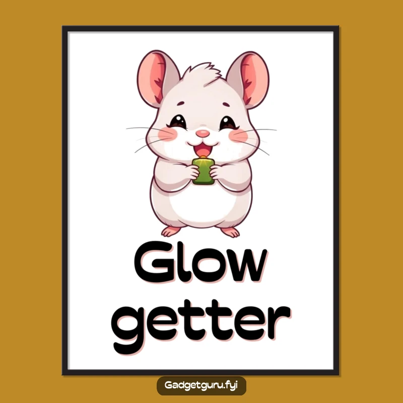 Funny Chinchilla Digital Art: Beaming Light Instant Download, a Cheerful Gift