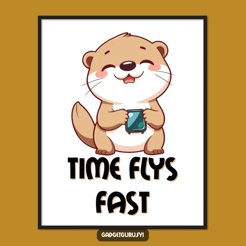 Funny Otter Smartwatch Digital Art - Instant Joy, Playful Otter Print!