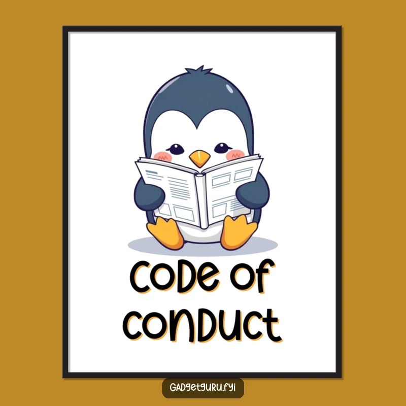 Funny Penguin Digital Art: Tech Manual Instant Download, a Smart Gift!