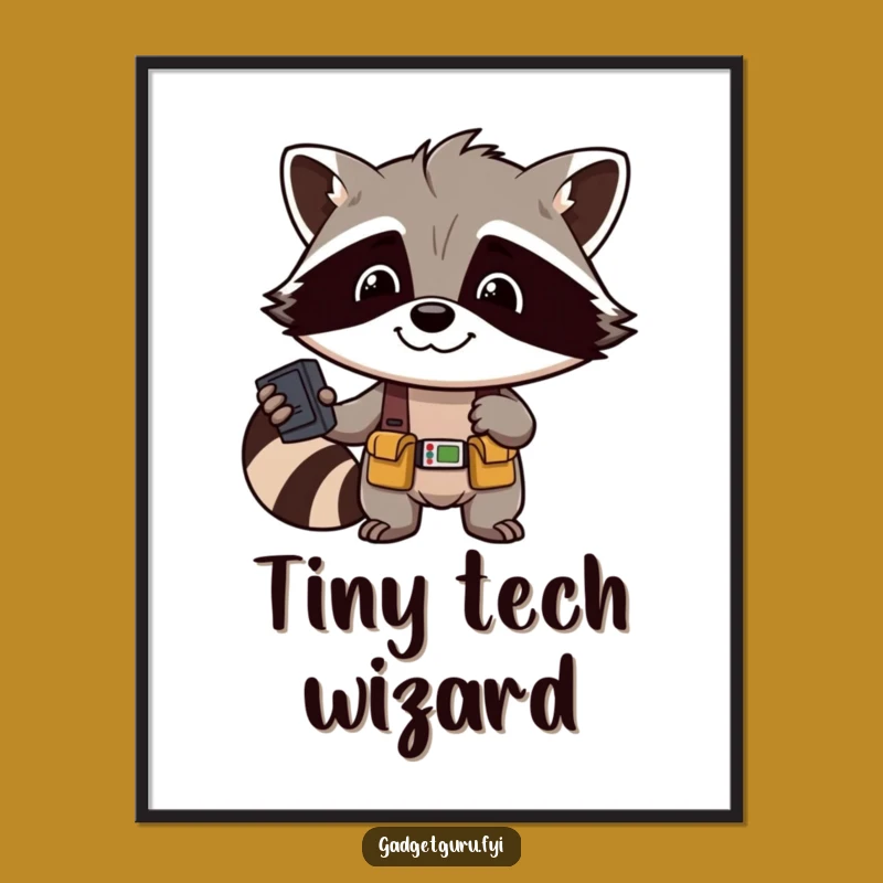 Funny Raccoon Mechanic Digital Art: Instant Hilarious Decor, Perfect Gift for DIY Fans