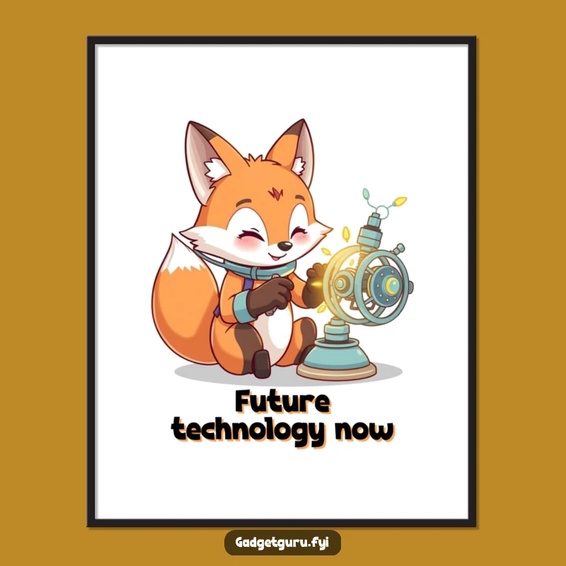 Funny Fox Inventor Digital Art: Instant Download for Your Creative Space
