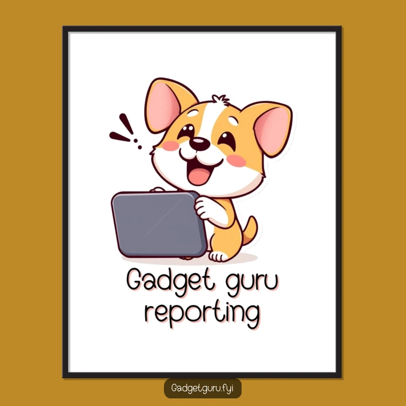 Funny Dog Digital Art: Cheerful Pup Tech Demo for Instant Joyful Decor