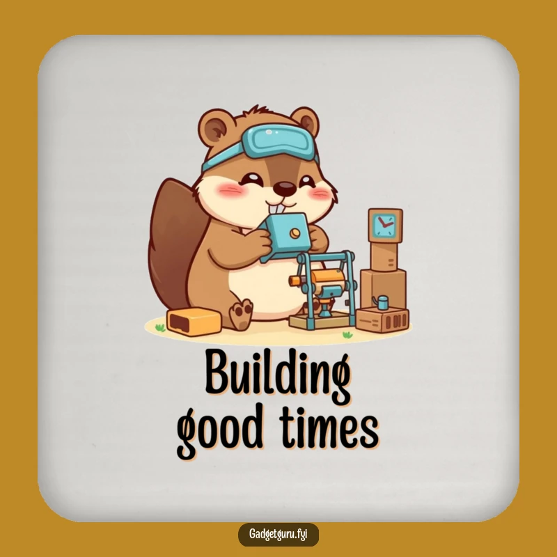Funny Beaver Drink Coaster: Protect Your Workbench, a Crafty Gift!