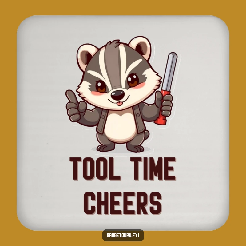 Funny Badger Tool Coaster - Protect Surfaces with DIY Spirit