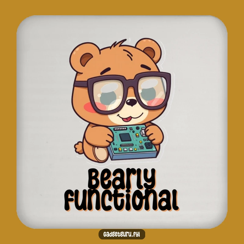 Funny Bear Tech Coaster: Hilarious Protection for Your Drinkware