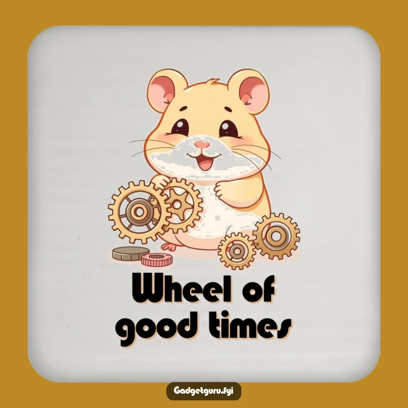 Funny Hamster Gear Coaster Set, Tiny Tinkering Protection and Funny Gift