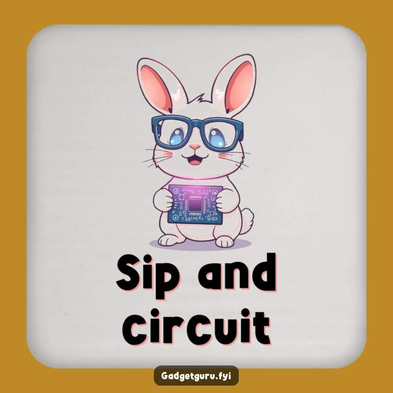 Funny Rabbit Scientist Coaster Set: Protect Surfaces with Science