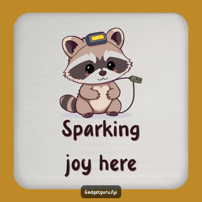 Funny Raccoon Troubleshooter Coaster - Protect Surfaces with Critter Humor Gift!